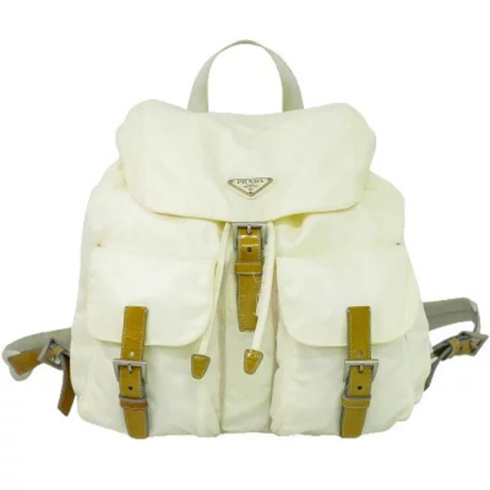 Prada Vela Backpack Ivory White